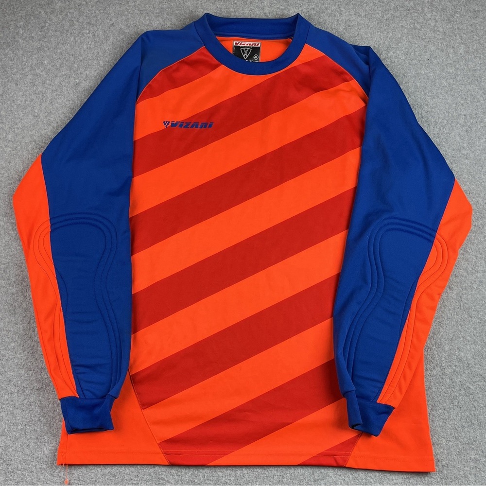 Vizari Arroyo Goalkeeper Jersey Mens Large‎ Adult Orange Blue Stripe Soccer
